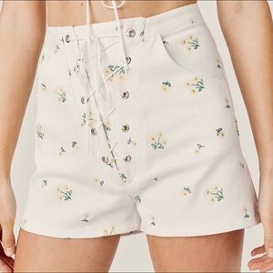 For Love and Lemons Waverly Lace Up Shorts, Size M